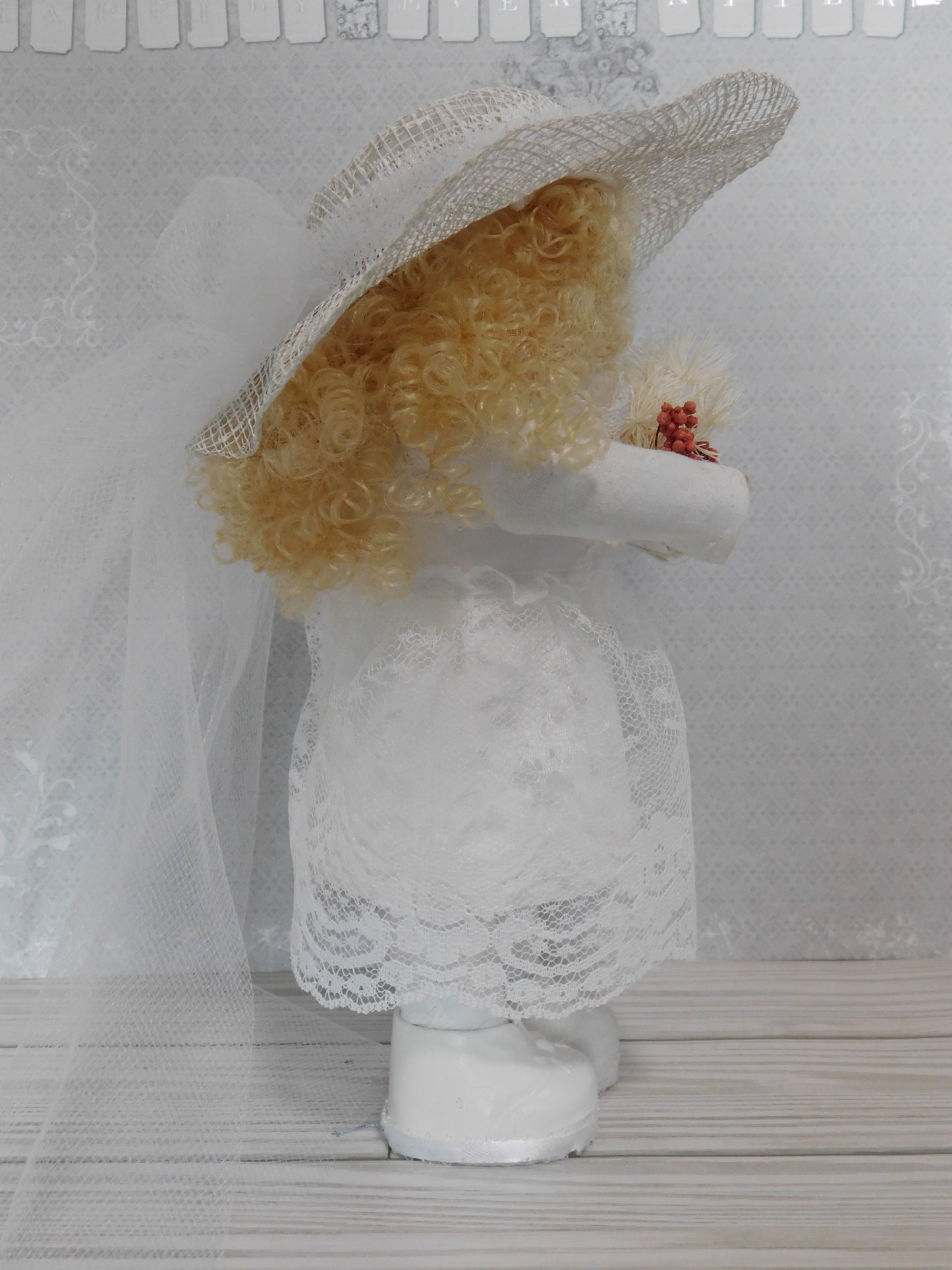 Bride and Groom standing gnome, country gnome, wedding gnome, standing gnome, gnomes