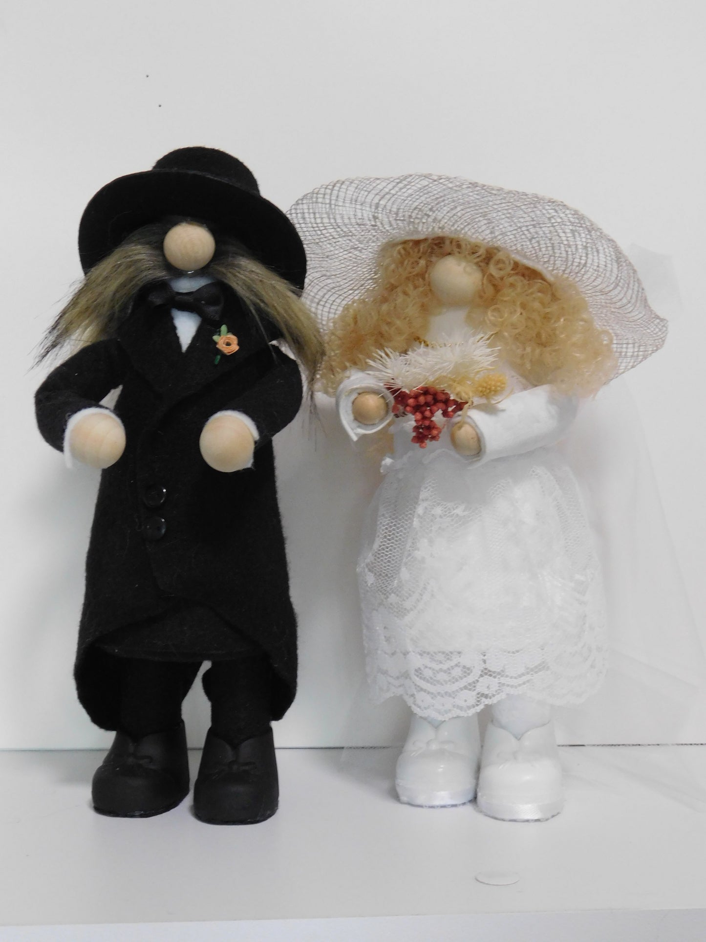 Bride and Groom standing gnome, country gnome, wedding gnome, standing gnome, gnomes