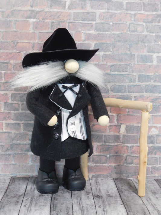 Gnome. Cowboy Gnome in Black, Cowboy Gnome, Country Gnome, Gnome Decor, Western Gnome