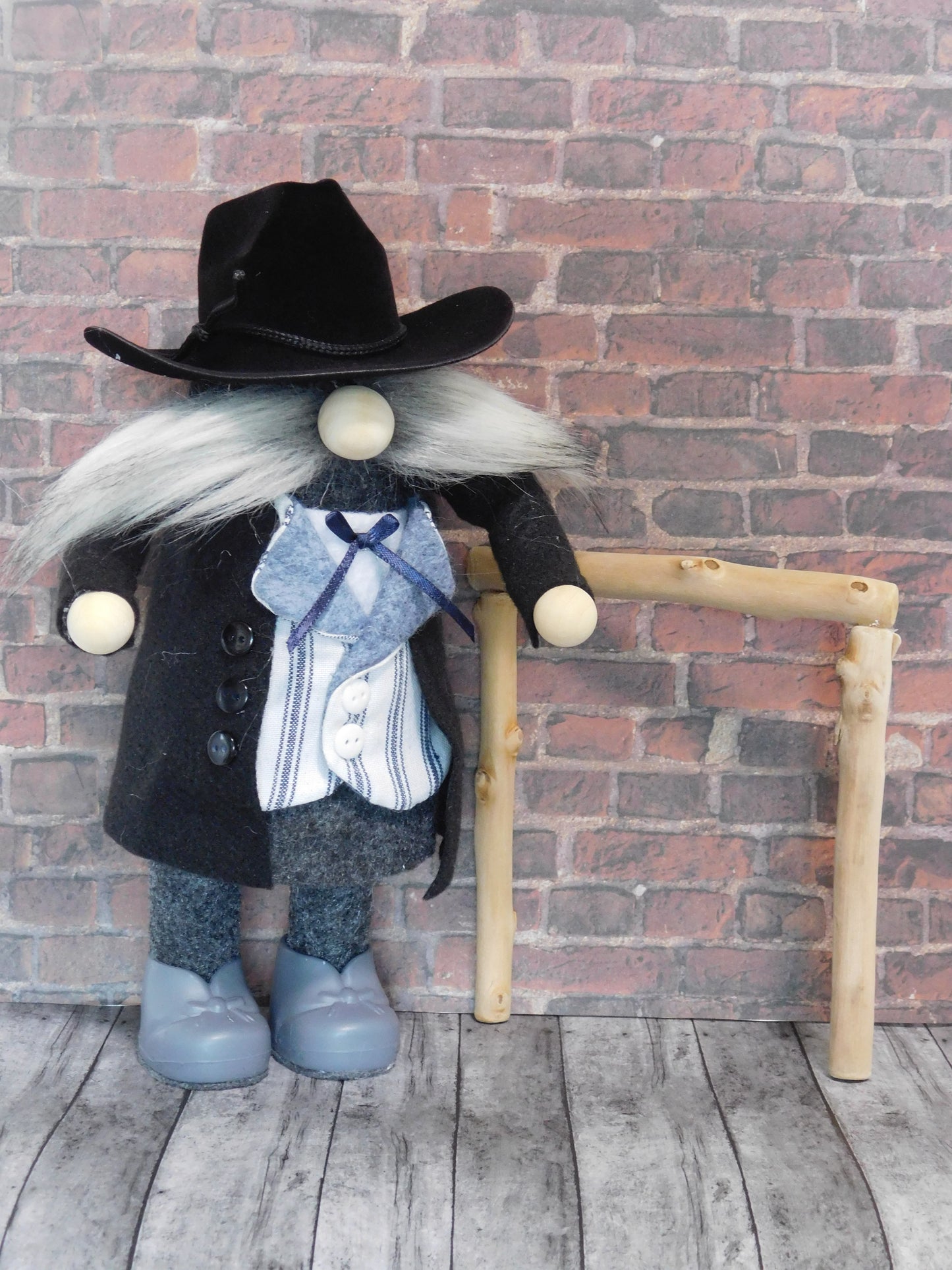 Gnome, Cowboy Gnome in Charcoal, Country Gnome, Gnome Decor, Western Gnome, Sheriff Gnome