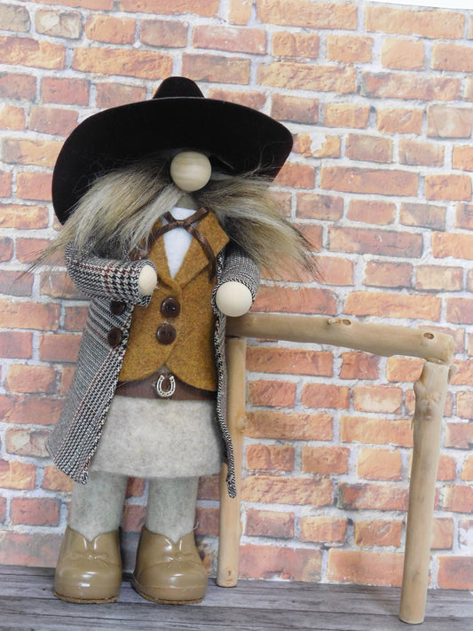 Cowboy Gnome in Brown, Cowboy Gnome, Country Gnome, Gnome Decor, Western Gnome, Sheriff Gnome.