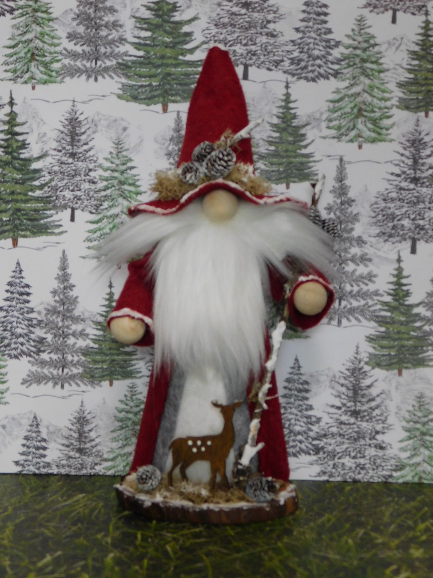 Woodland Wizard Gnome, Woodland Wizard, Red Wizard gnome, Santa Gnome, Gnomes.