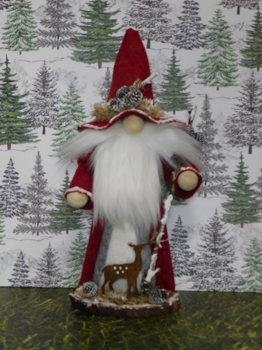 Woodland Wizard Gnome, Woodland Wizard, Red Wizard gnome, Santa Gnome, Gnomes.