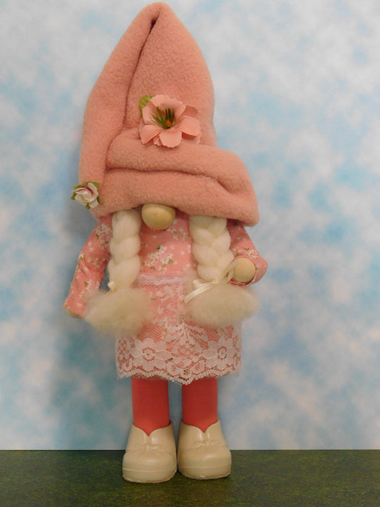 Girl Gnome, Spring Girl Gnome in Peach, Country Gnome, Spring Gnome, Female Gnome