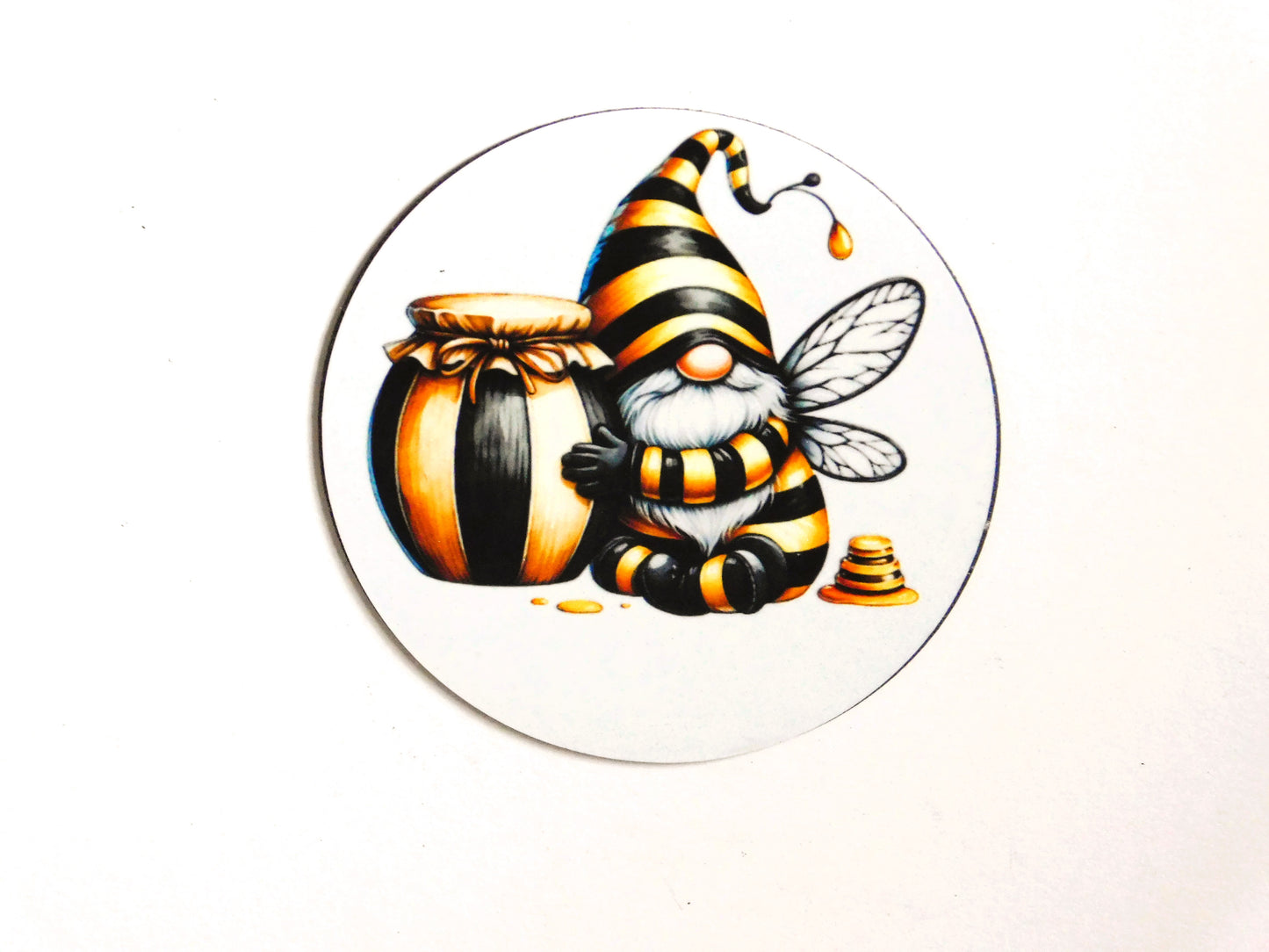 Magnet, Gnome Magnet, Bee Gnome Magnet, Bee Sublimation Gnome Magnet