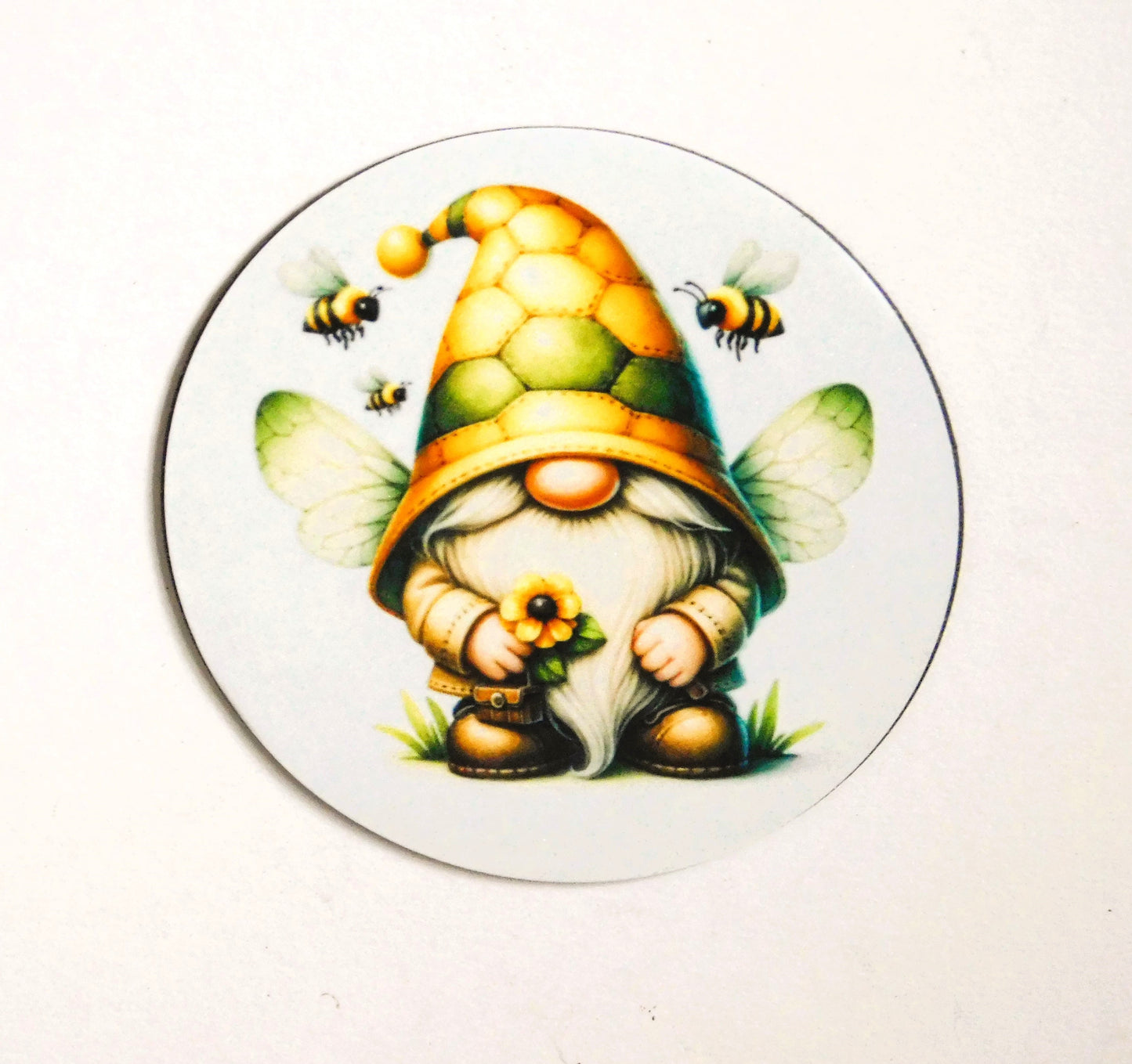 Magnet, Gnome Magnet, Bee Gnome Magnet, Bee Sublimation Gnome Magnet