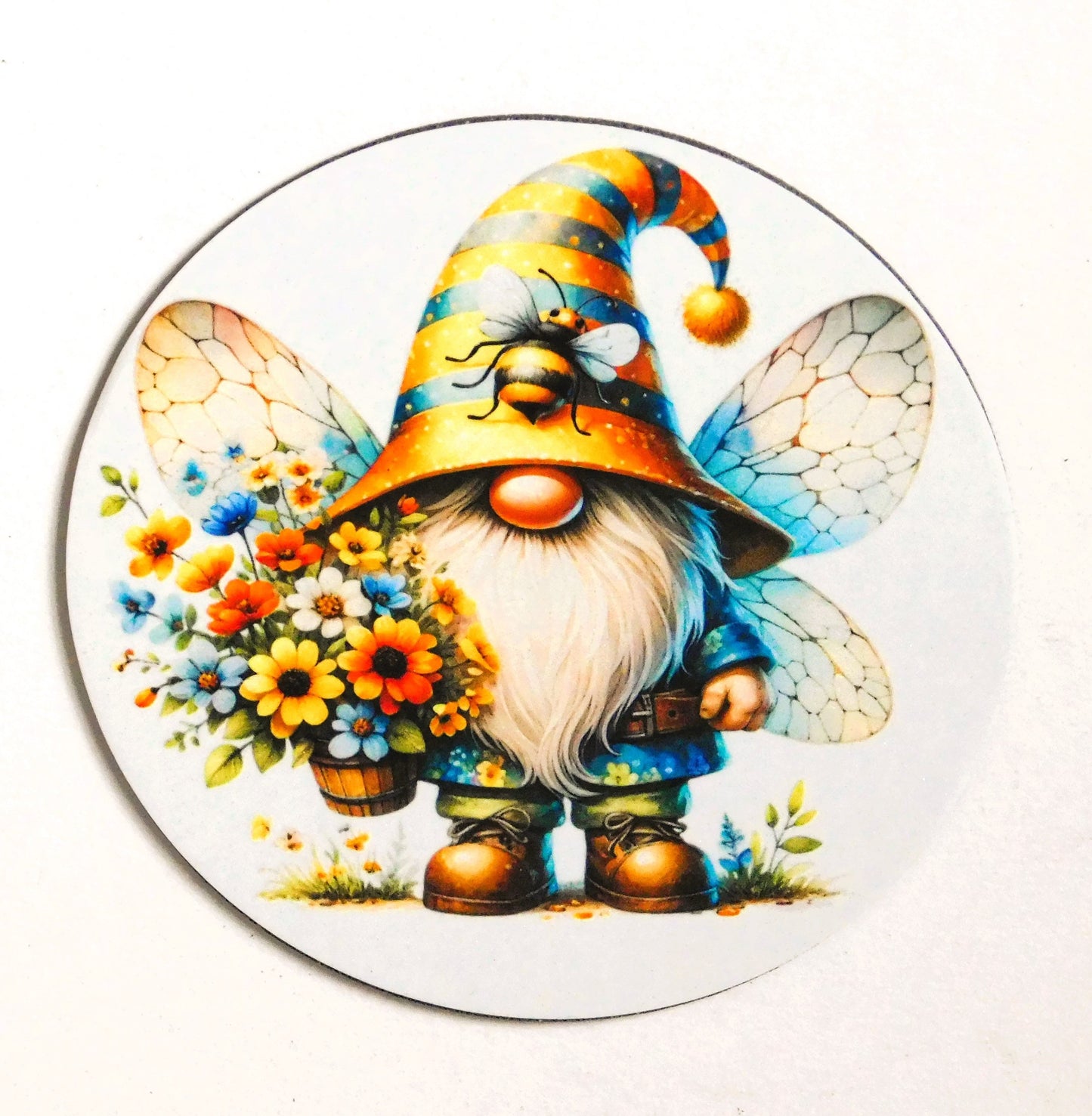 Magnet, Gnome Magnet, Bee Gnome Magnet, Bee Sublimation Gnome Magnet