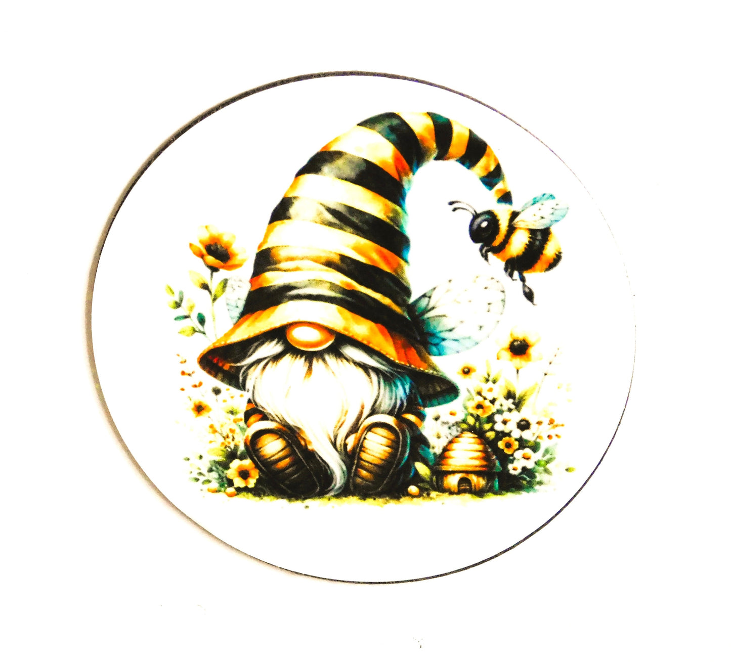 Magnet, Gnome Magnet, Bee Gnome Magnet, Bee Sublimation Gnome Magnet