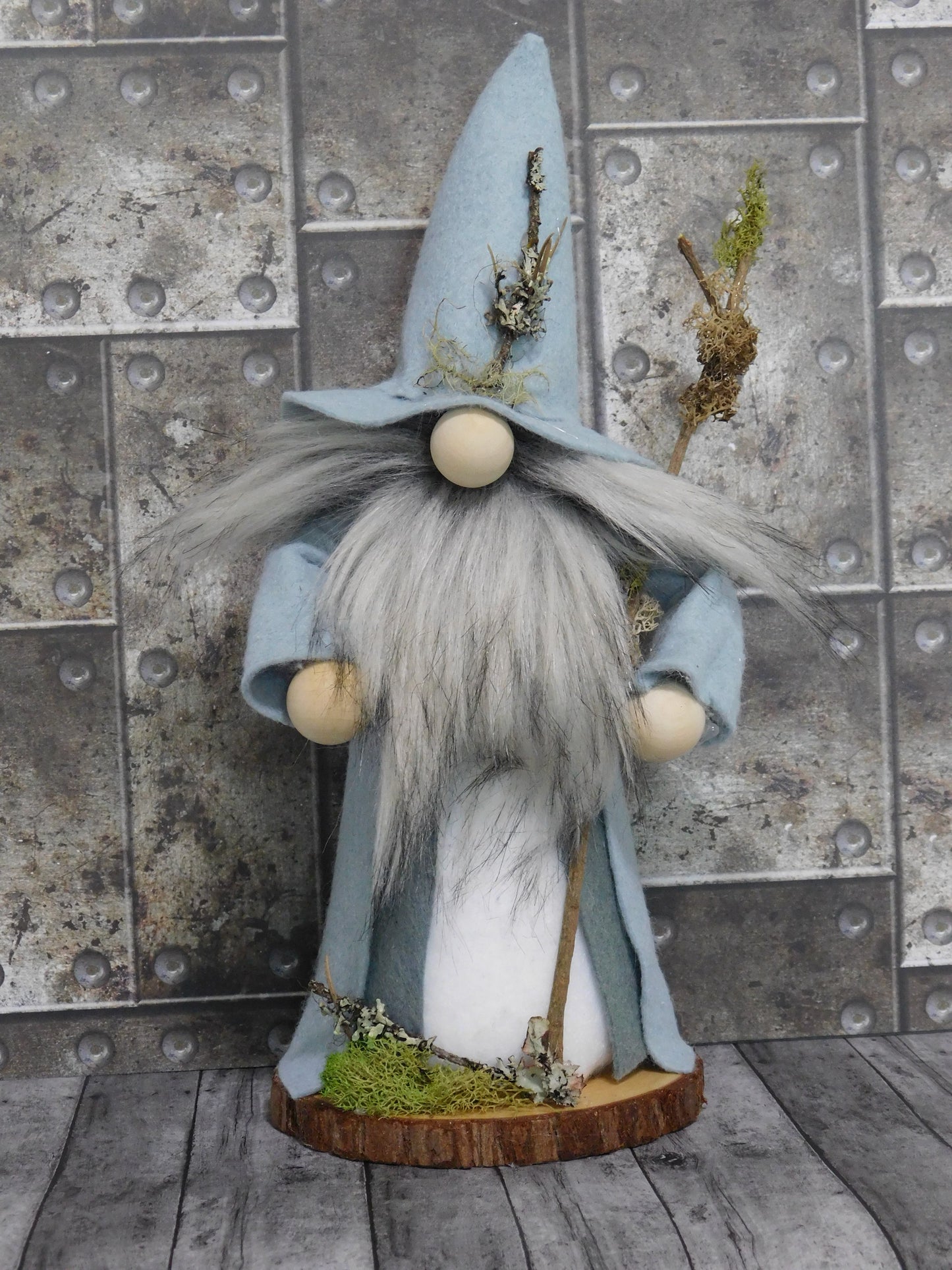 Woodland Wizard Gnome, Wizard gnome, Blue/Gray Wizard, Gnome