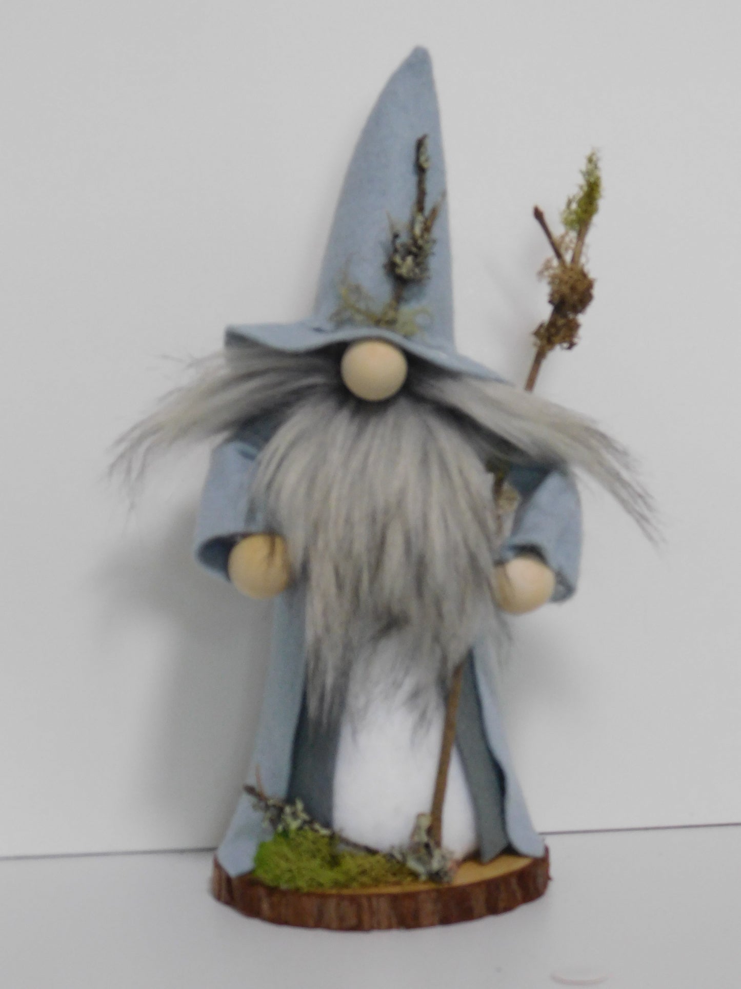 Woodland Wizard Gnome, Wizard gnome, Blue/Gray Wizard, Gnome