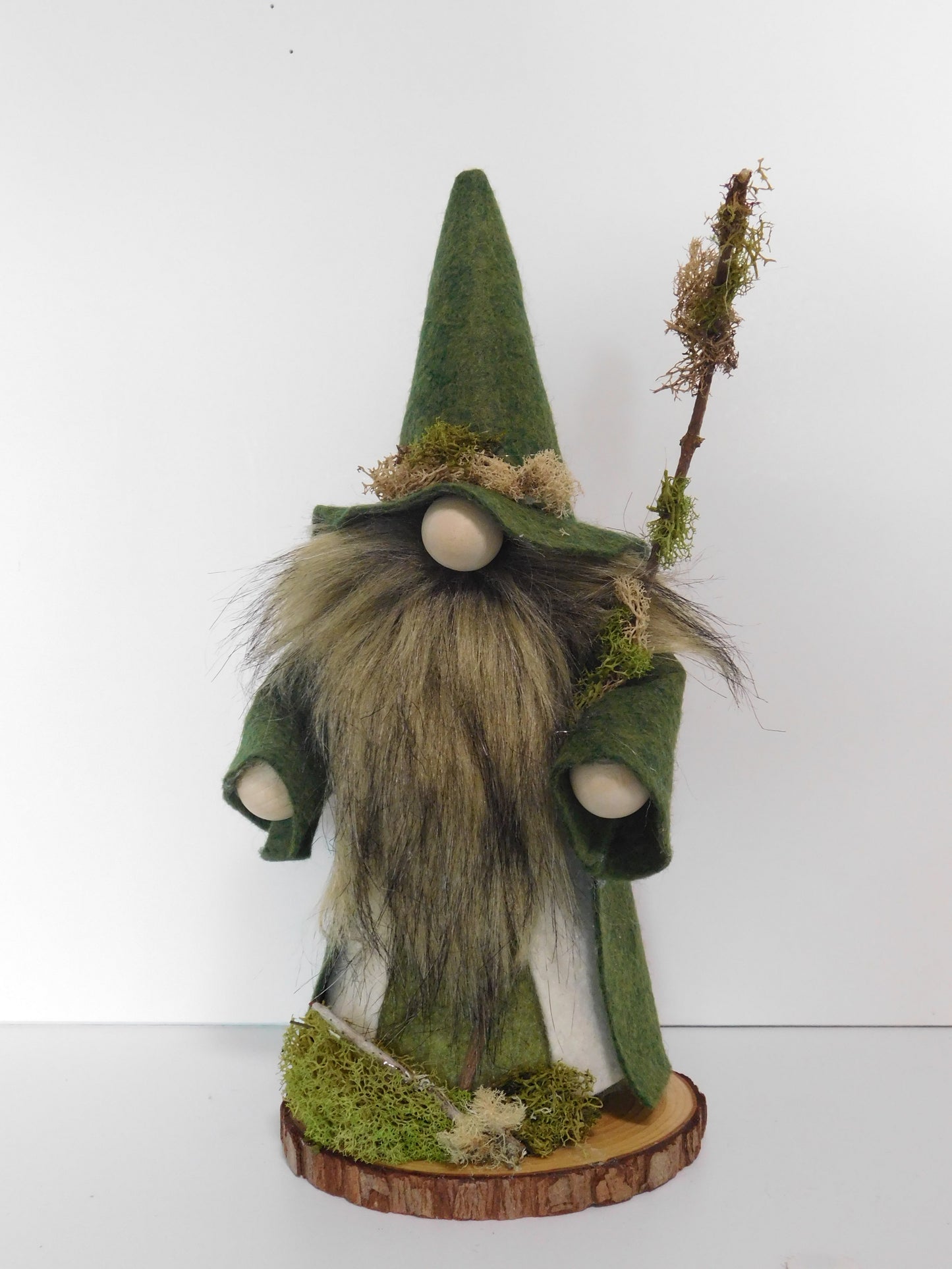 Woodland Wizard Gnome, Wizard gnome, Green Wizard, Gnome